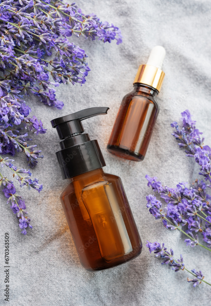Lavender spa. Lavender natural essential oil and fresh lavender Lavender spa. Lavender natural essential oil and fresh lavender