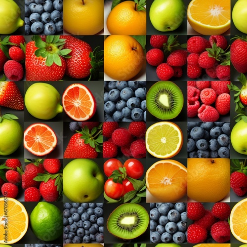 Collage art of fruits. seamless image