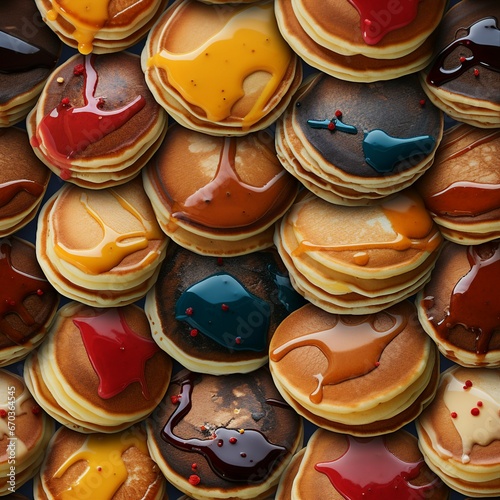 colorful Pancakes photograph. seamless image