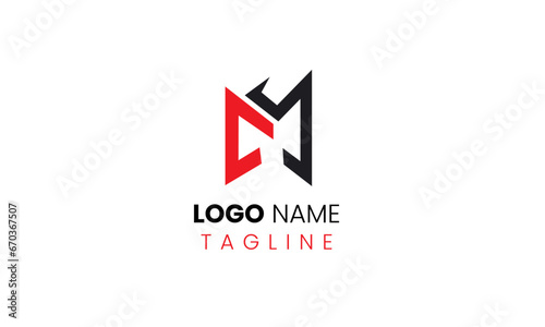 m initial logo design vector graphic idea creative