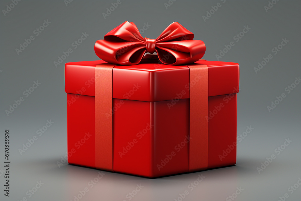 A red heart with a gift box on the top A red heart with a gift box on the top
