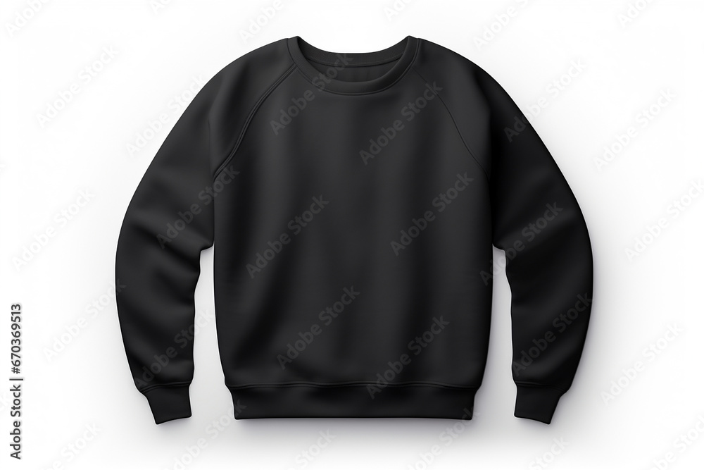 A black sweatshirt with a long sleeve on a white background A black sweatshirt with a long sleeve on a white background