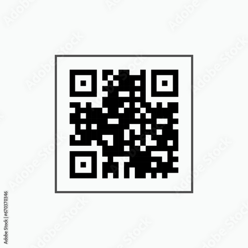 QR Code Icon. Coding, Identification Element Symbol - Vector.