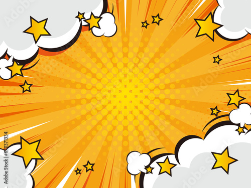 ポップな集中線の背景素材