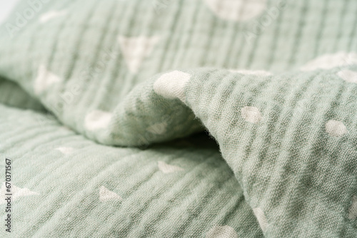 Close up of muslin blanket texture background