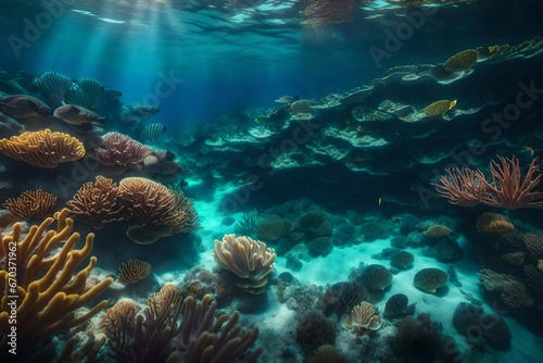 coral reef and diver © Aqsa