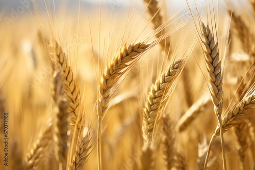 close-up of textured wheat stalks in a field
