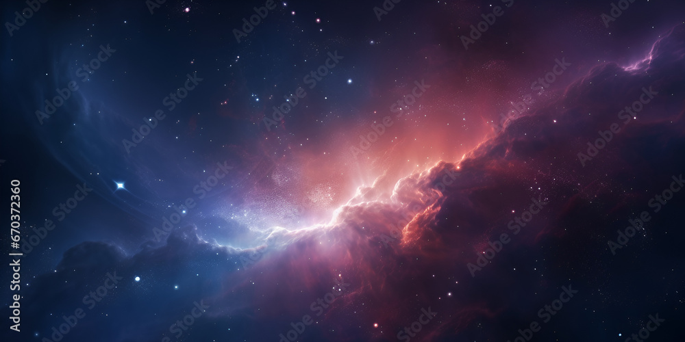 Galaxy overlay with stars and nebulae for background Concept of nebula with galaxies in deep space cosmos discovery outer space and stars and dark background Ai Generative
 - obrazy, fototapety, plakaty 