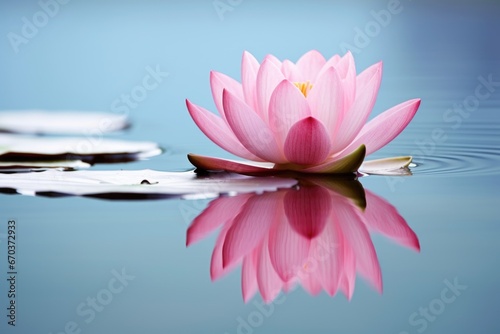 lotus flower floating on calm water