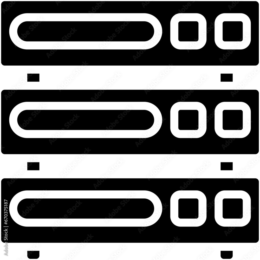 Vector Icon Server, Data Base, Hosting, Network, Internet, Storage Vector Icon Server, Data Base, Hosting, Network, Internet, Storage