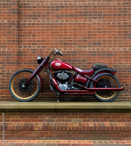 motorcycle on a wall