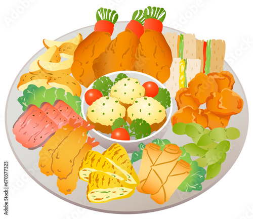 オードブル　イラスト