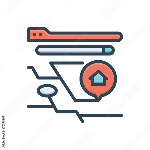 Color illustration icon for address