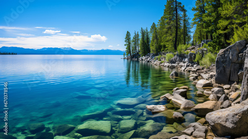 Flathead Lake in Montana panoramic nature and scenes.