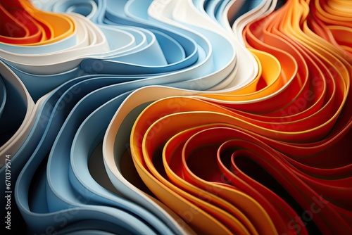 Gradient 3d folds multi color background © Anjali
