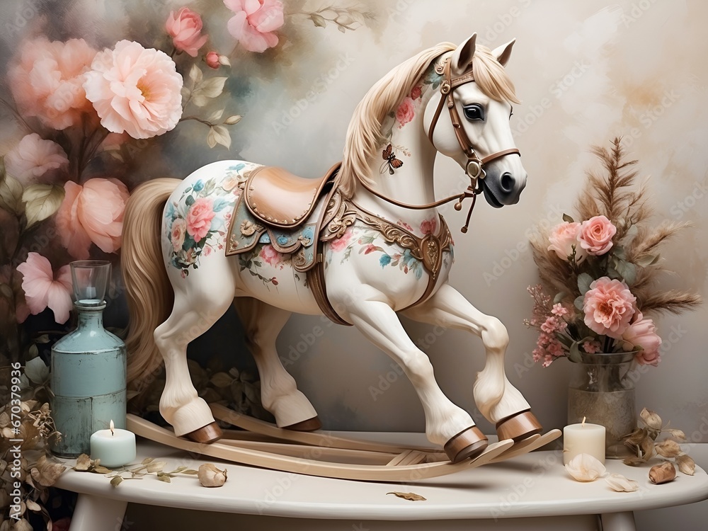 rocking horse, beautifully crafted rocking horse, beautifully crafted
