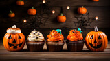 Funny cup cakes as Halloween