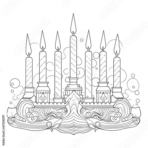 Candle lamp, oil lamp and wax candles vector illustration, Generative Ai.