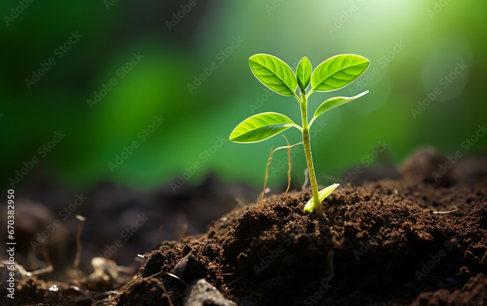 Earth day concept. Young plants grow in soil. Earth day concept. Young plants grow in soil.