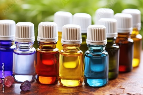close-up of essential oils drop into a container