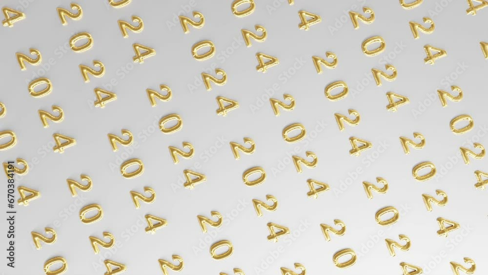 Golden 2024: A Lustrous Repetition on white background vertical Golden 2024: A Lustrous Repetition on white background vertical
