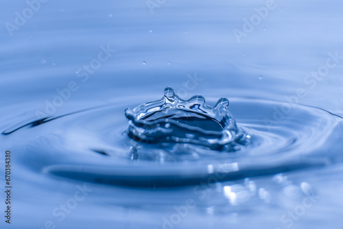 blue drop water , Liquid blue water drop ripple background