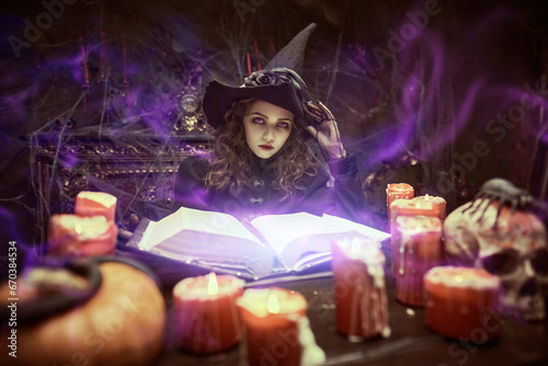 fairytale witch in a lair