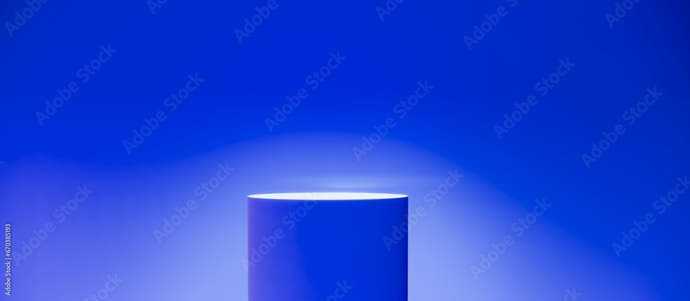 Blue podium on a blue background. Background for fashion and product presentations. Blue podium on a blue background. Background for fashion and product presentations.