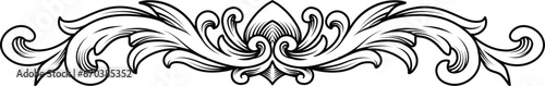 Luxury Frame Ornament Vintage Baroque Victorian border Wedding Decoration. Engraved decorative design. Black and white filigree calligraphic vector