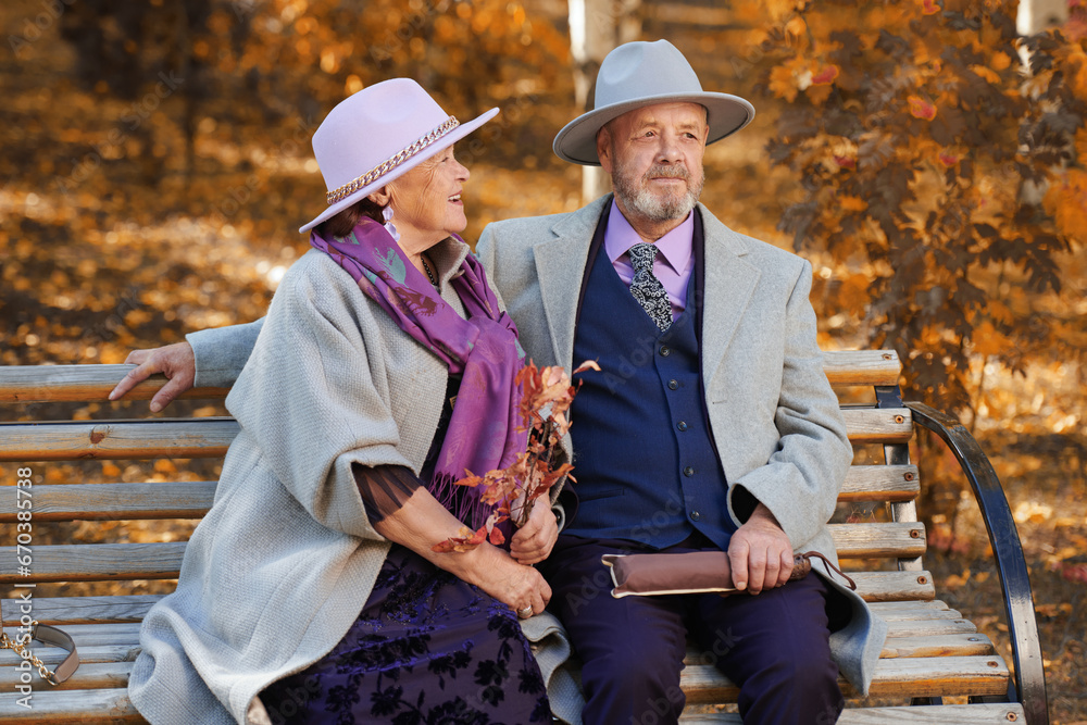 elderly couple in love