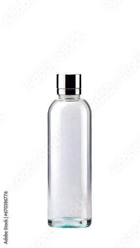 PNG cosmetic new glass bottle, business concept, copy space, white background