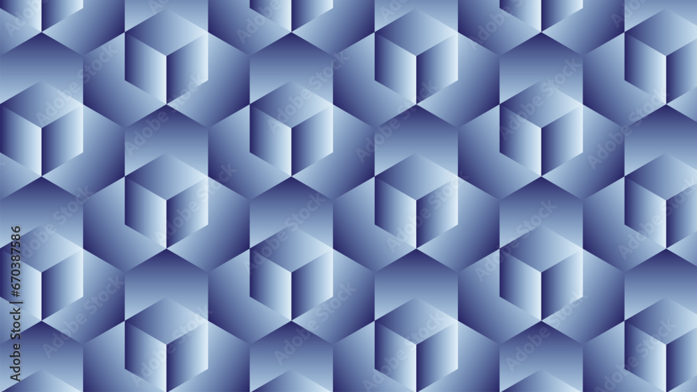 Abstract geometric cube blue background