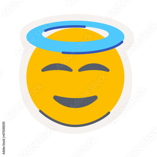 halo face emoji icon sticker