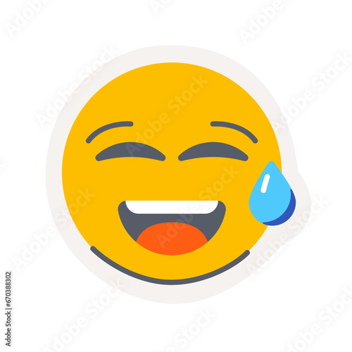 grinning sweat emoji icon sticker