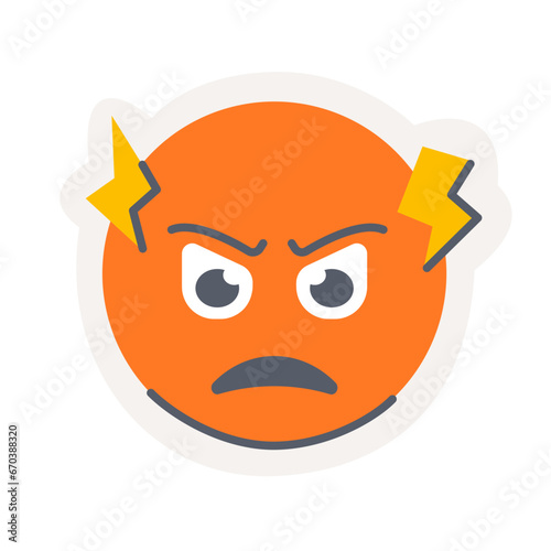 angry face emoji icon sticker
