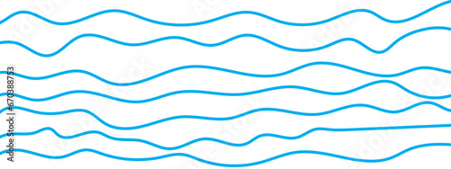 Abstract wave blue lines and ocean wave pattern on white background. Set of many waves and ocean lines background. Abstract horizontal wavy curve lines background.