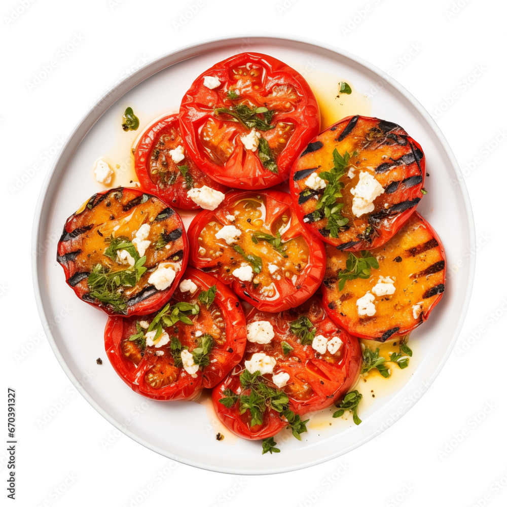 Grilled Tomatoes isolated on transparent background Remove png, Clipping Path