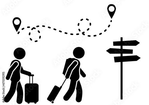 vector illustration of people on holiday, traveling