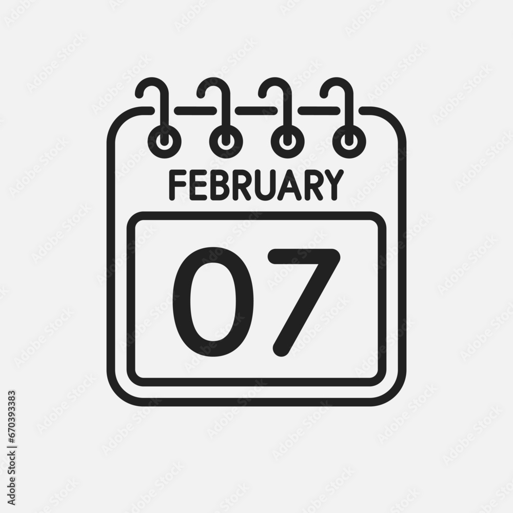 Icon page calendar day - 7 February Icon page calendar day - 7 February