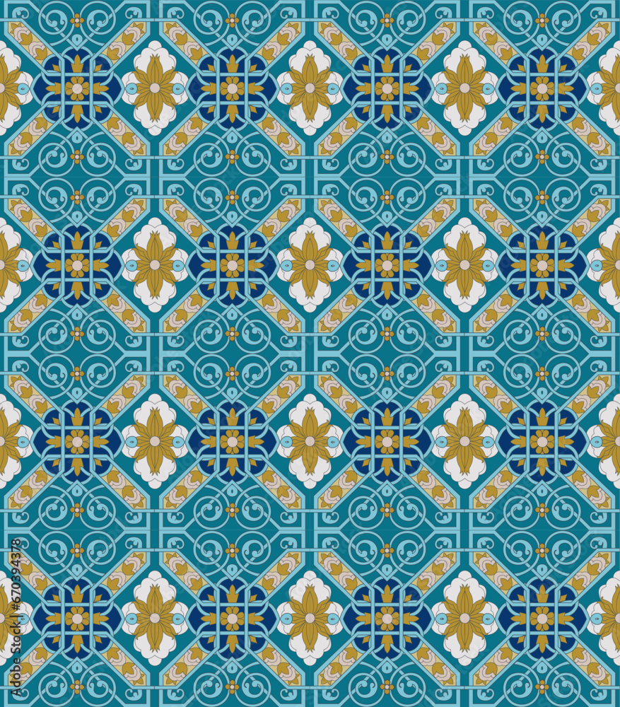 vector graphic traditional uzbek seamless pattern