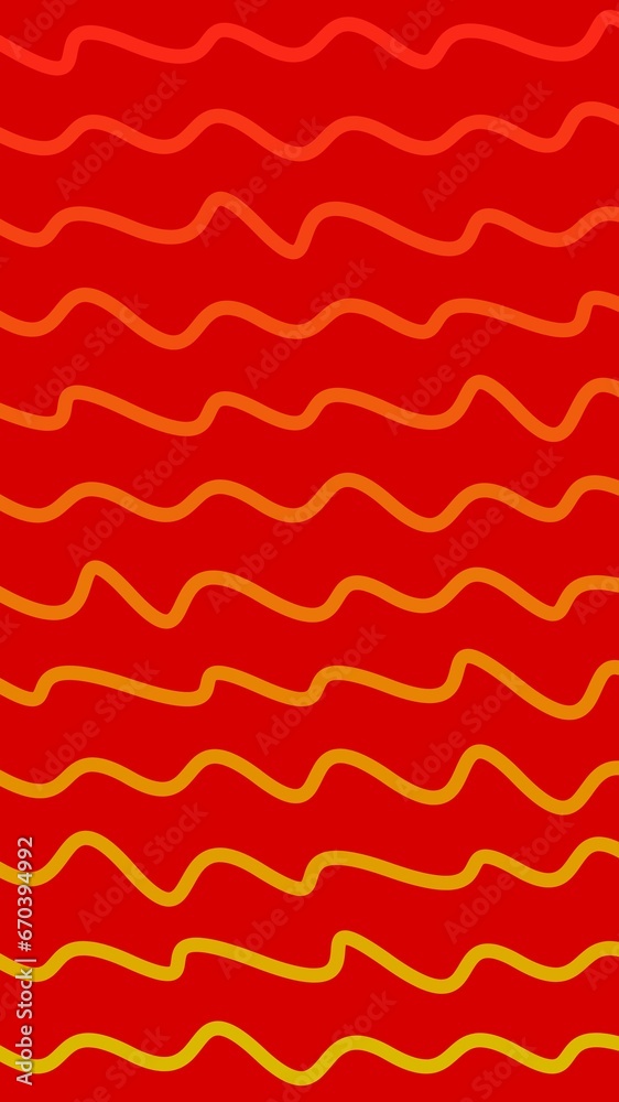 Abstract background (9:16) with wavy lines in red colors. Vector illustration.