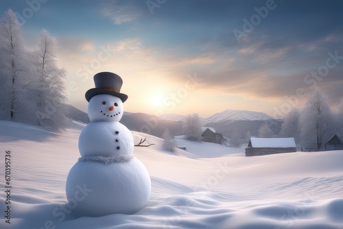snowman in the snow © drimerz