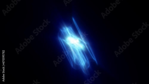 Wallpaper Mural Abstract blue rings spheres from energy magic waves of smoke circles and glowing lines on a black background Torontodigital.ca