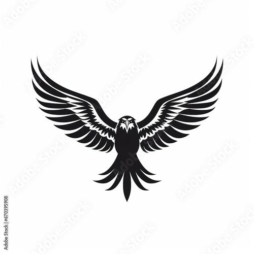 illustration of modern minimalist logo of a hummingbirds black vecto, Generative ai © rajesh