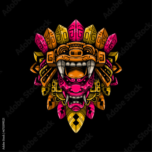 ancient tribe face artwork illustration