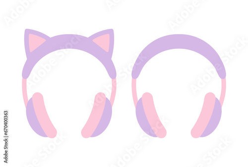 a set of cute cat ear headphones for banners, cards, flyers, social media wallpapers, etc.