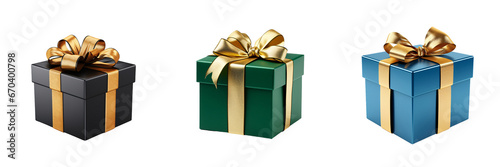 A set of different types of gift boxes 