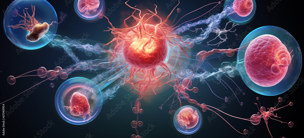 the process of cellular therapy for tissue regeneration, showcasing the ...