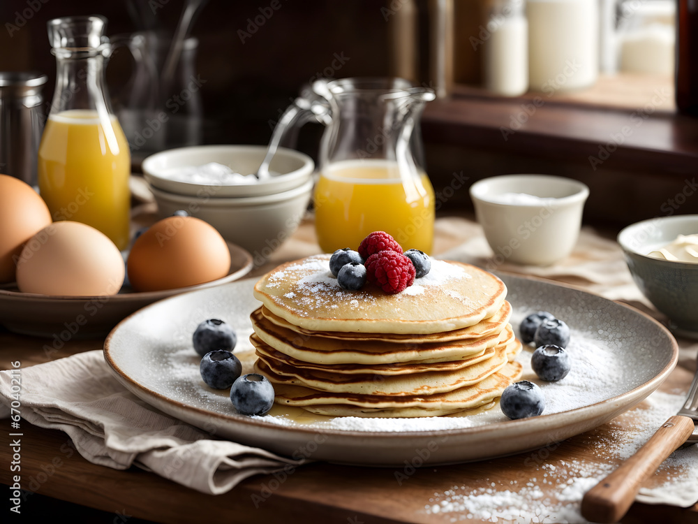 A pancake with its ingredients A pancake with its ingredients