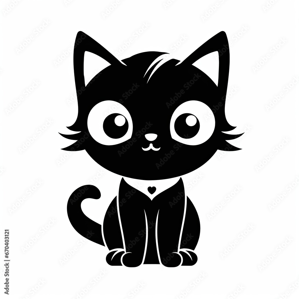 illustration of vector illustration of a cute kawaii cat in the style, Generative ai